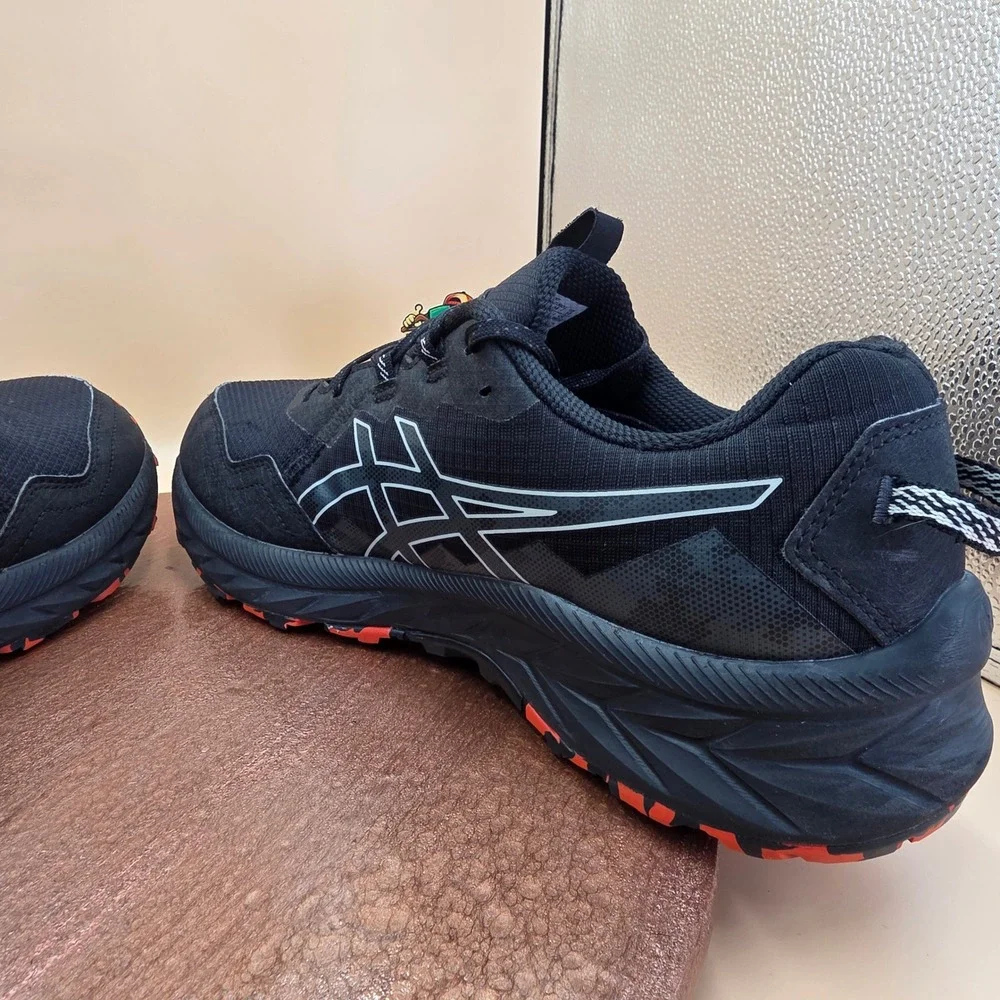 Asics Gel-Venture 9 Mens Trail Running Shoes Black White Red 1011B486 US 10